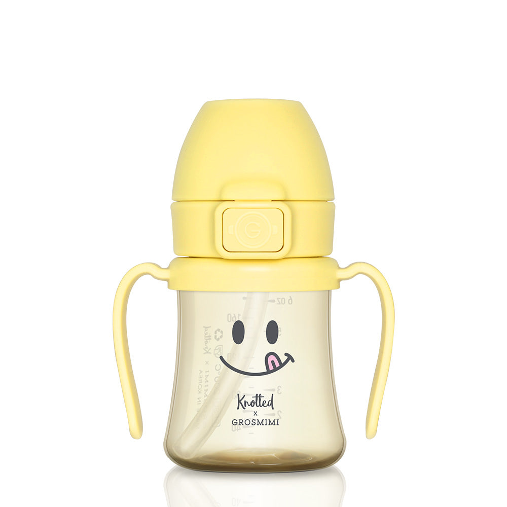 Grosmimi PPSU Straw Cup with Flip Top - 6oz (200ml)