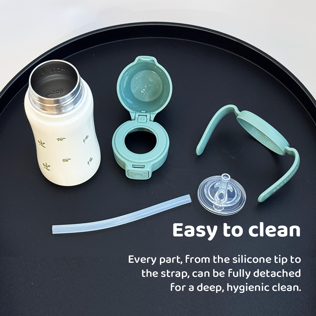 Grosmimi Stainless Steel Straw Cup with Flip Top - 10oz (300ml)