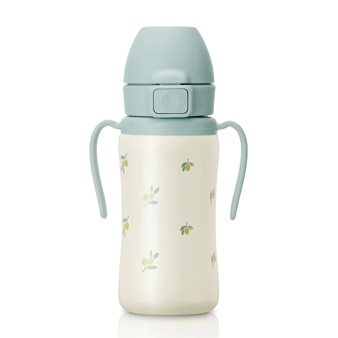 Grosmimi Stainless Steel Straw Cup with Flip Top - 10oz (300ml)