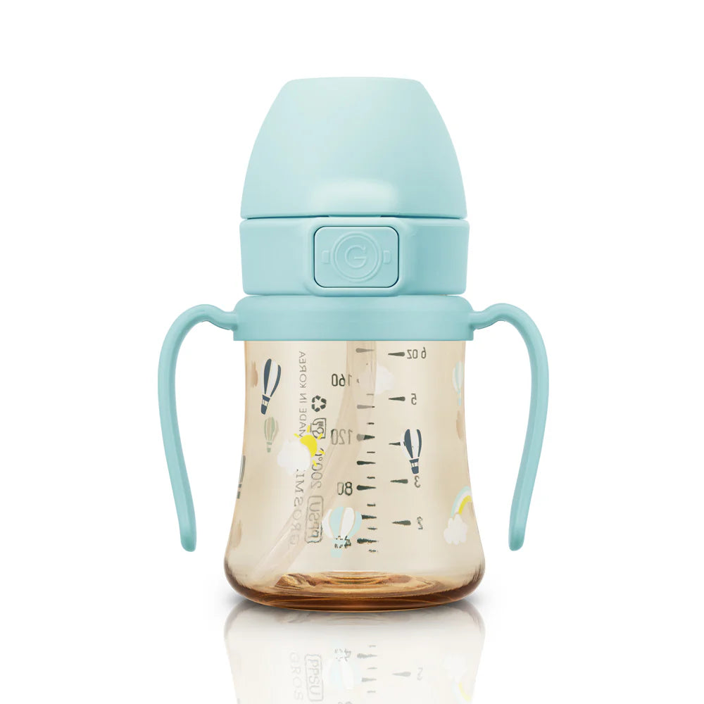 Grosmimi PPSU Straw Cup with Flip Top - 6oz (200ml)