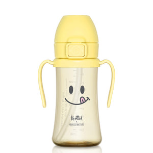 Grosmimi PPSU Straw Cup with Flip Top - 10oz (300ml) Stage 2 Straw