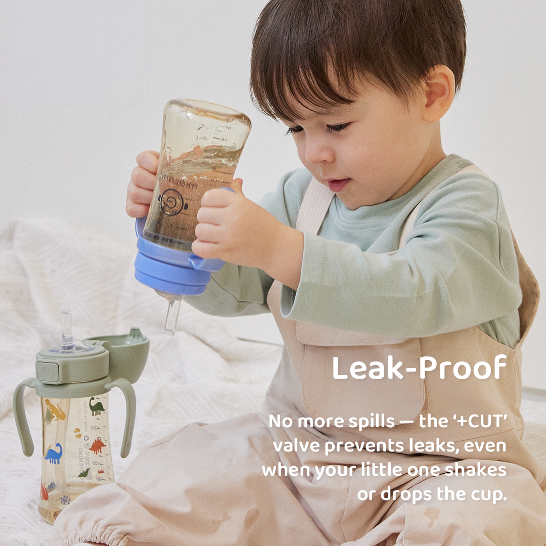 Grosmimi PPSU Straw Cup with Flip Top - 10oz (300ml) Stage 2 Straw