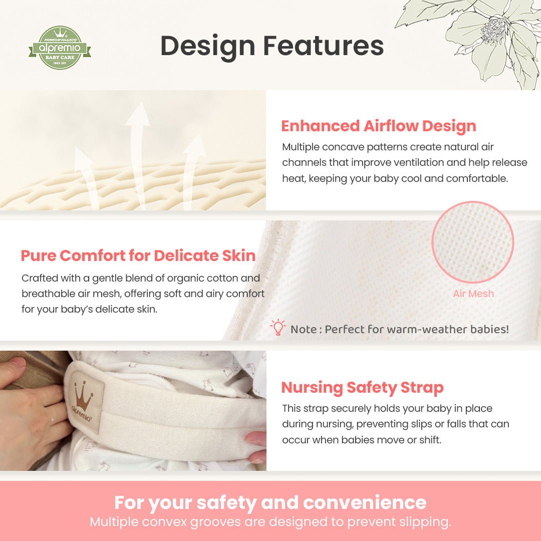 Alpremio Mesh & Organic Baby Bottle Feeding Care Seat (with Strap) - Zezebaebae