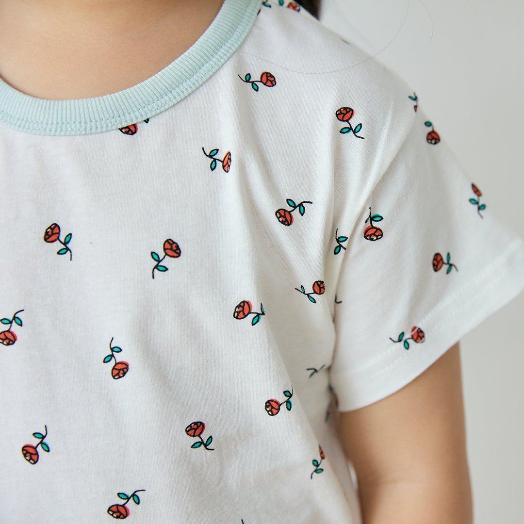 BabyRabbit Rose Short Sleeve & Crop Pants Set - Zezebaebae