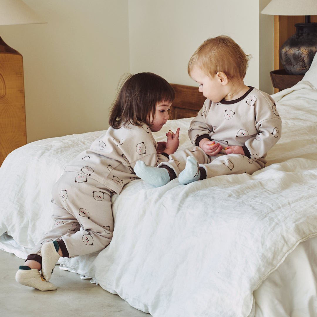 BabyRabbit Teddy BaeBae Long Sleeve Set (Relaxed Fit) - Zezebaebae