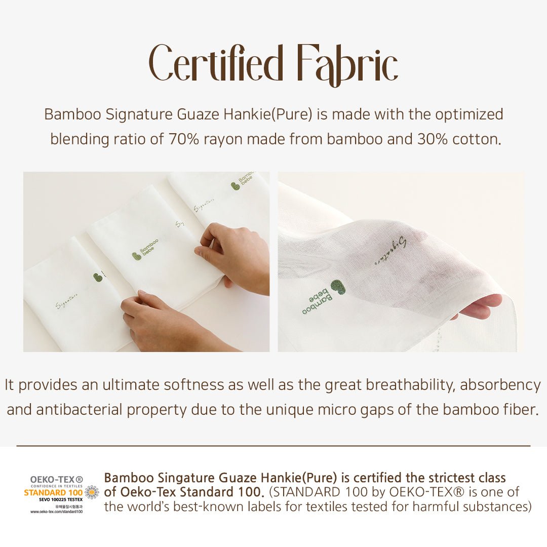 BambooBebe Signature Gauze Hankie - Pure - Zezebaebae