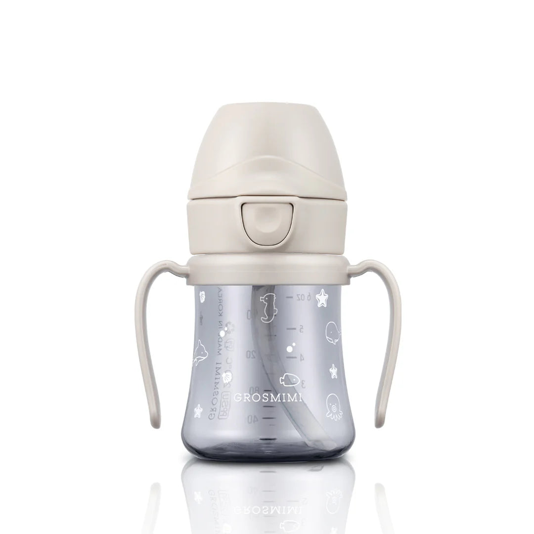 Grosmimi PPSU Straw Cup with Flip Top - 6oz (200ml)