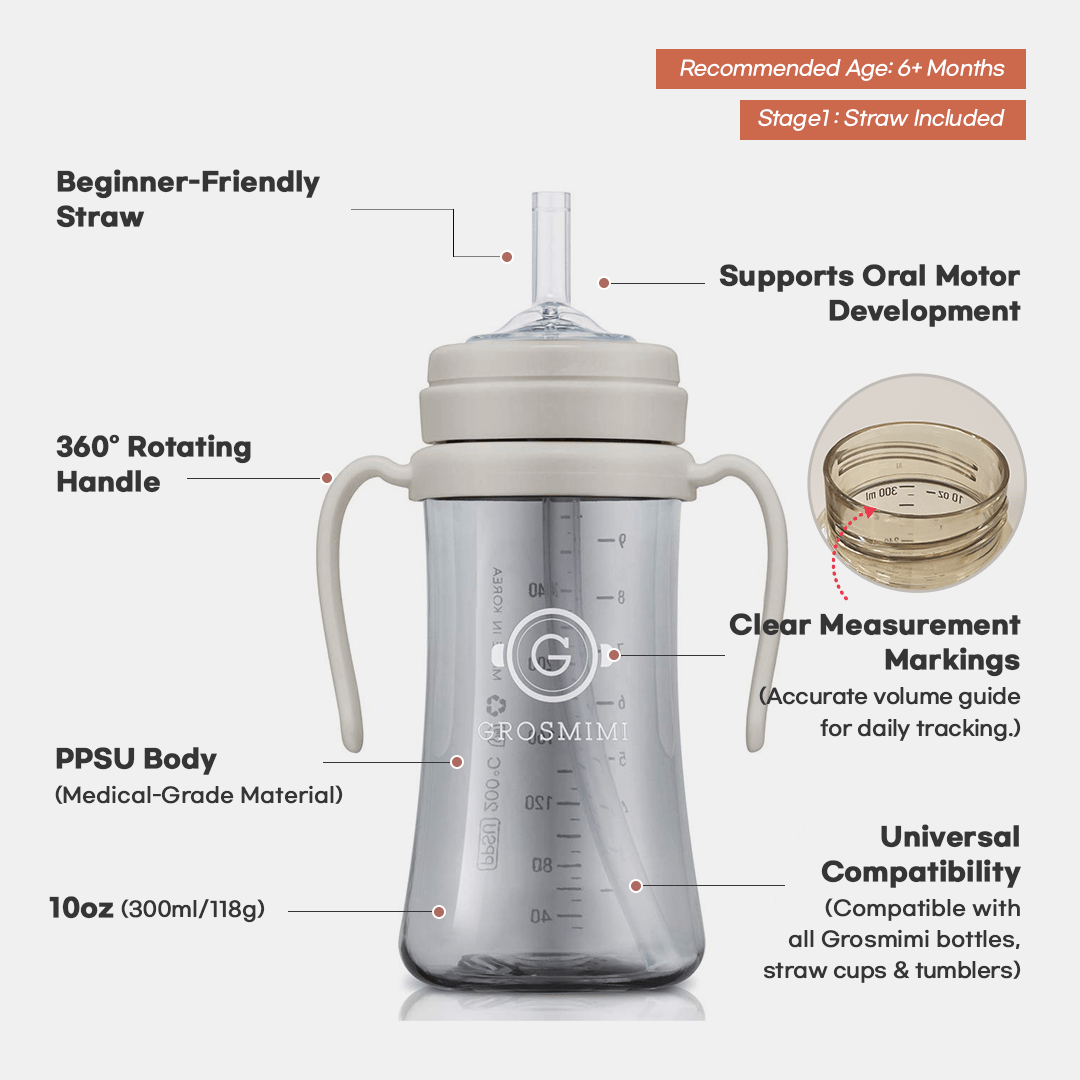 Grosmimi PPSU Straw Cup - 10oz (300ml) - Zezebaebae