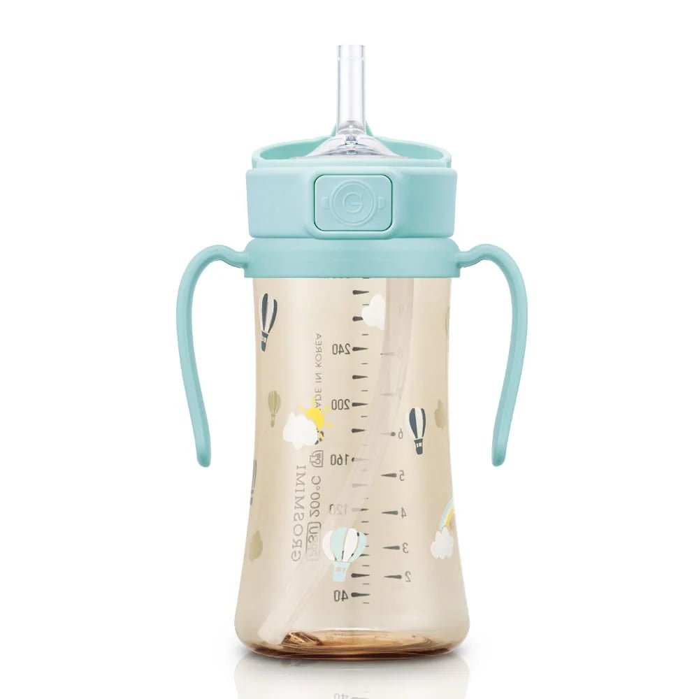 Grosmimi PPSU Straw Cup with Flip Top - 10oz (300ml) Stage 2 Straw - Zezebaebae