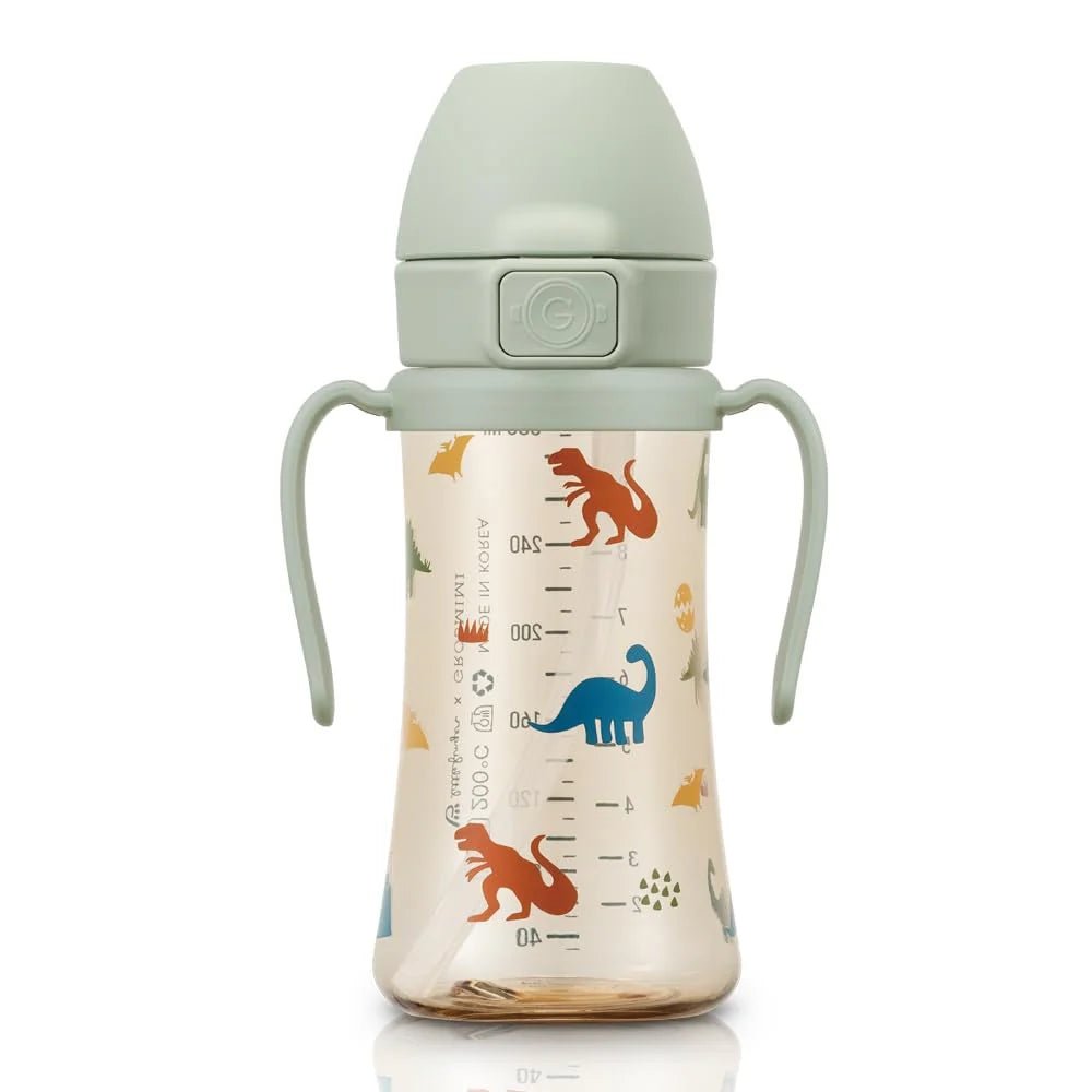 Grosmimi PPSU Straw Cup with Flip Top - 10oz (300ml) Stage 2 Straw - Zezebaebae