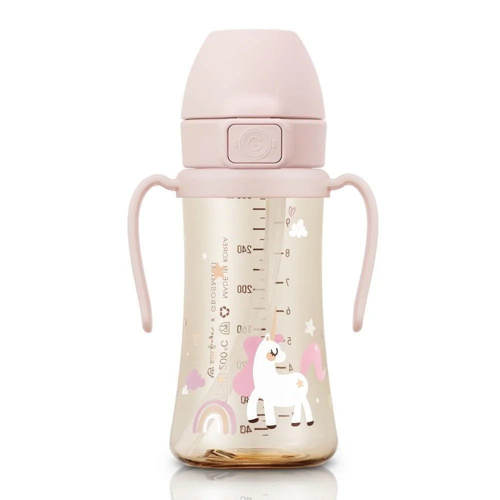 Grosmimi PPSU Straw Cup with Flip Top - 10oz (300ml) Stage 2 Straw - Zezebaebae