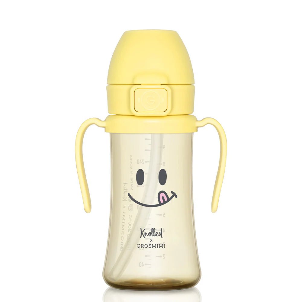 Grosmimi PPSU Straw Cup with Flip Top - 10oz (300ml) Stage 2 Straw - Zezebaebae