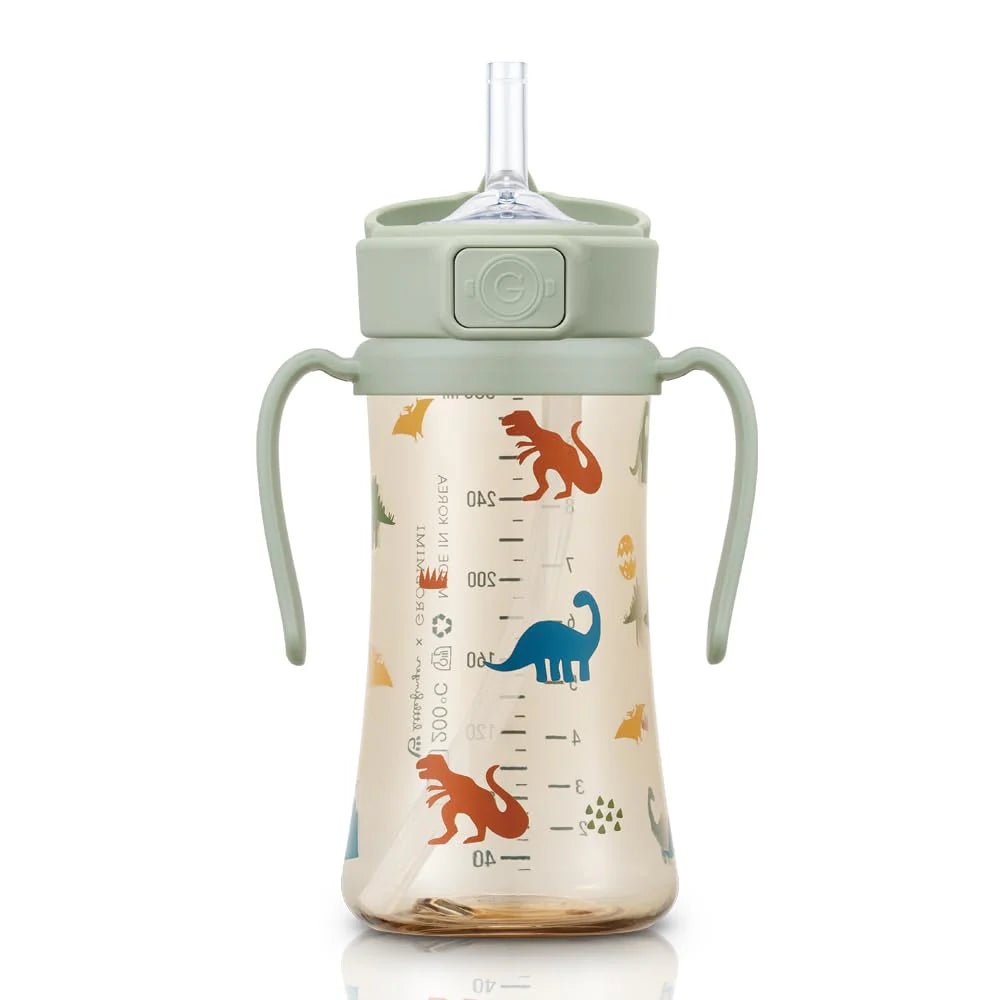 Grosmimi PPSU Straw Cup with Flip Top - 10oz (300ml) Stage 2 Straw - Zezebaebae