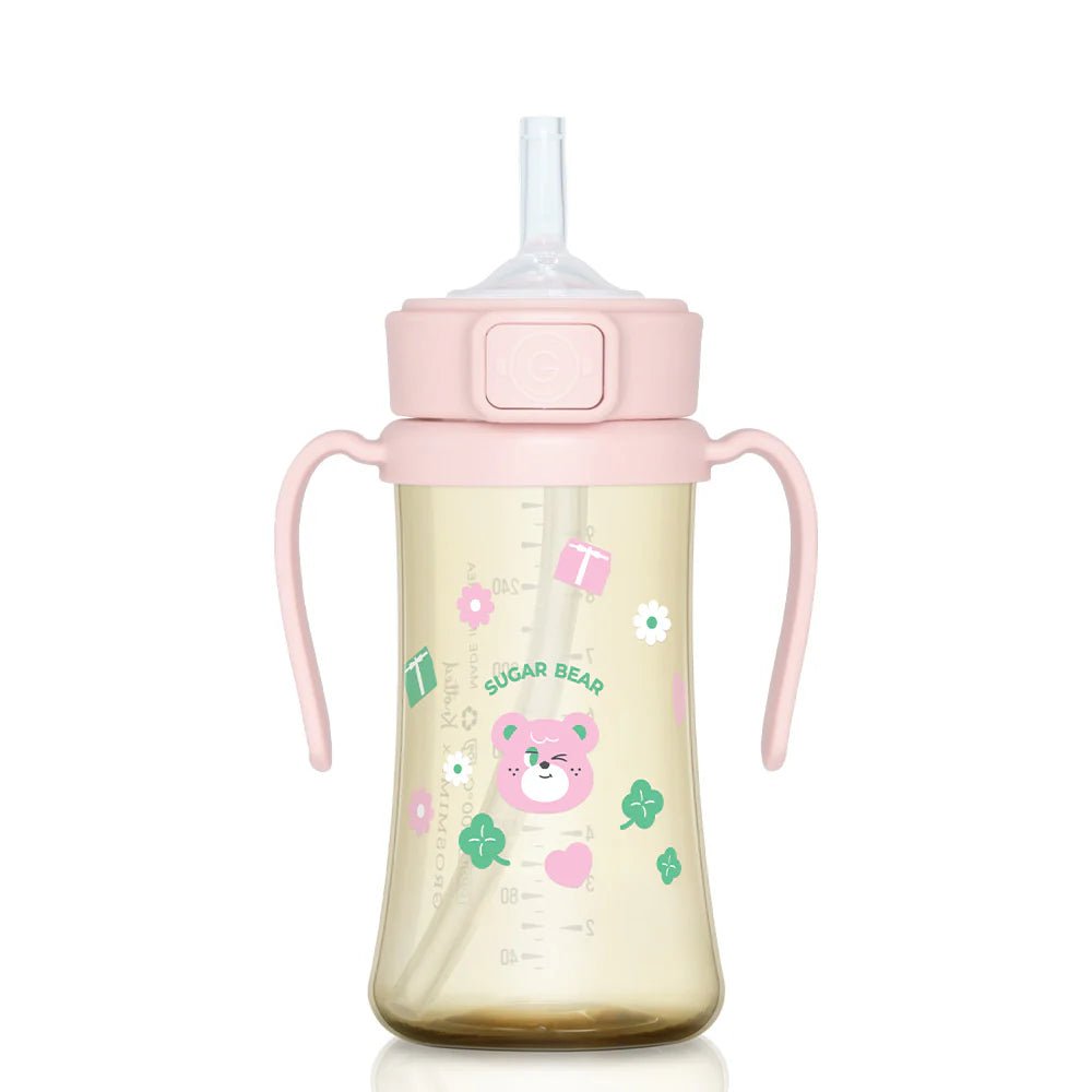 Grosmimi PPSU Straw Cup with Flip Top - 10oz (300ml) Stage 2 Straw - Zezebaebae