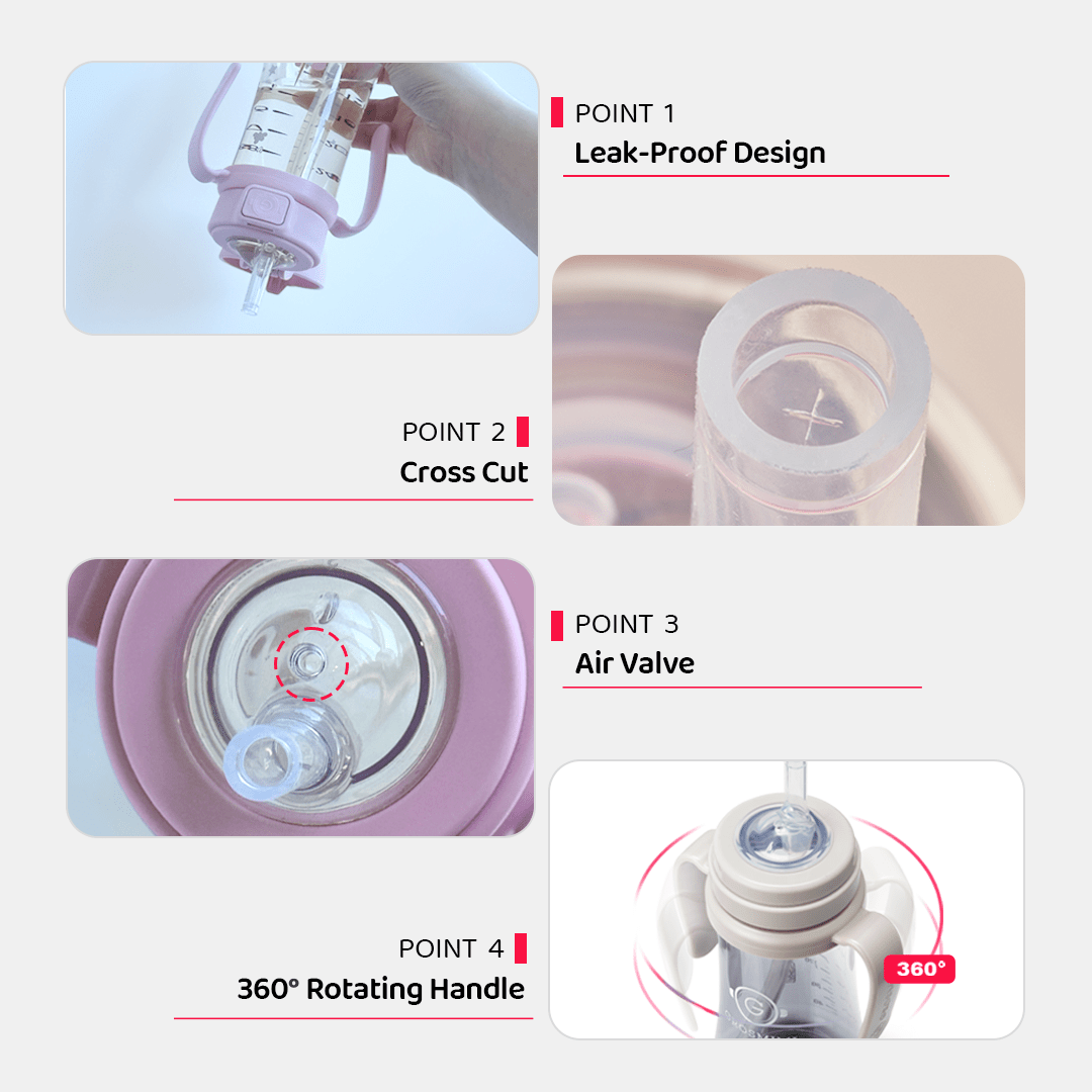 Grosmimi PPSU Straw Cup with Flip Top - 10oz (300ml) Stage 2 Straw - Zezebaebae