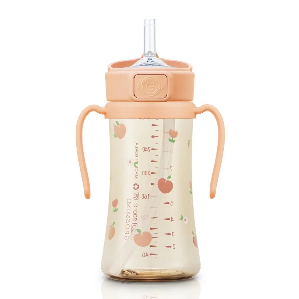 Grosmimi PPSU Straw Cup with Flip Top - 10oz (300ml) Stage 2 Straw - Zezebaebae