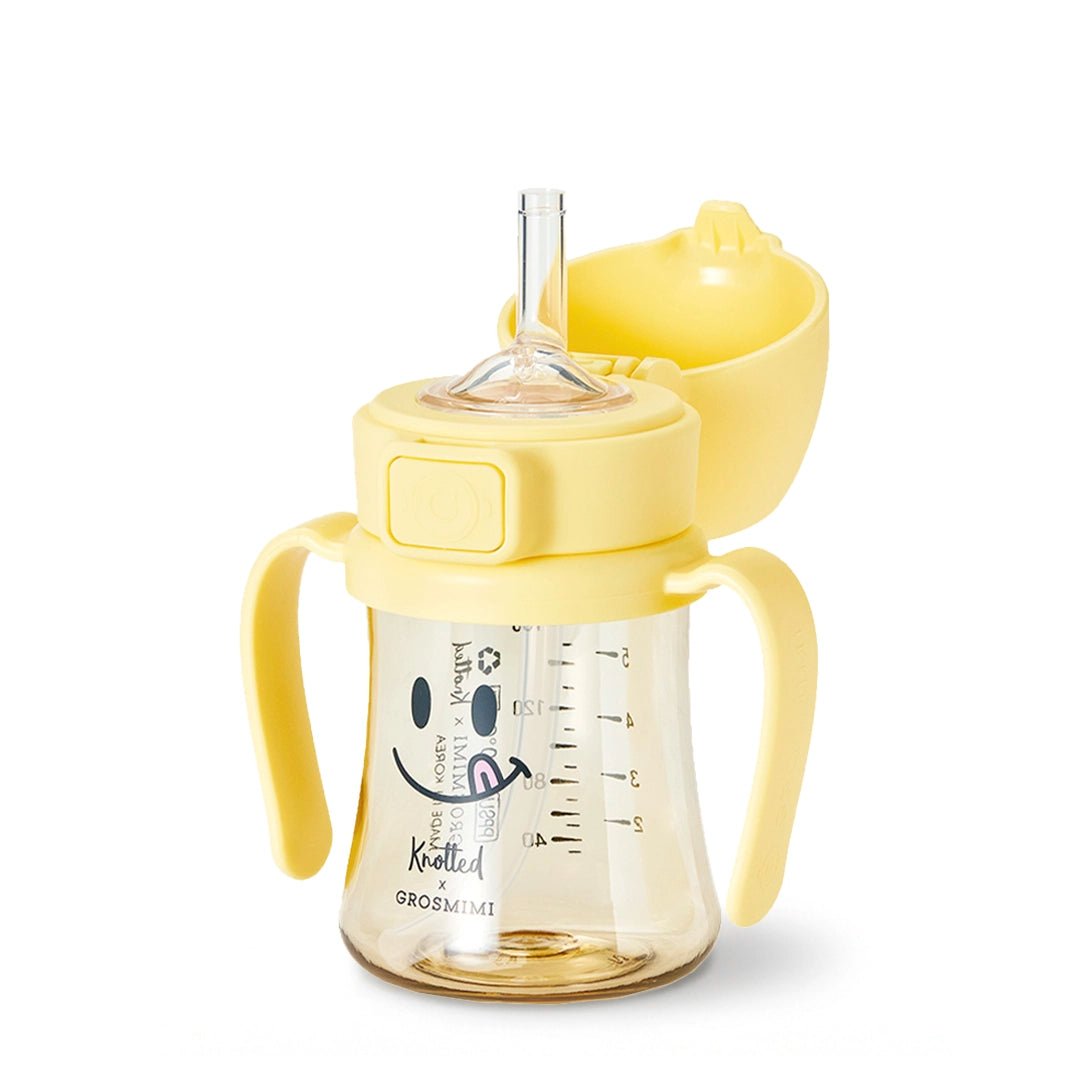 Grosmimi PPSU Straw Cup with Flip Top - 6oz (12 Months+) - Zezebaebae