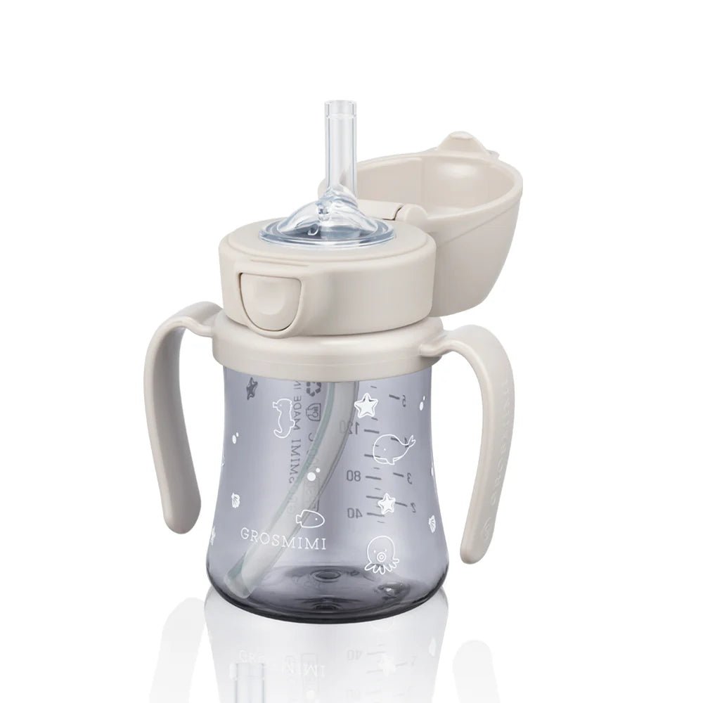 Grosmimi PPSU Straw Cup with Flip Top - 6oz (200ml) - Zezebaebae