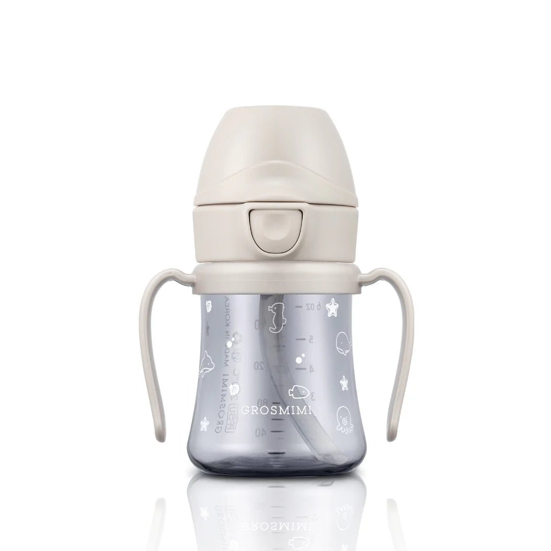 Grosmimi PPSU Straw Cup with Flip Top - 6oz (200ml) - Zezebaebae