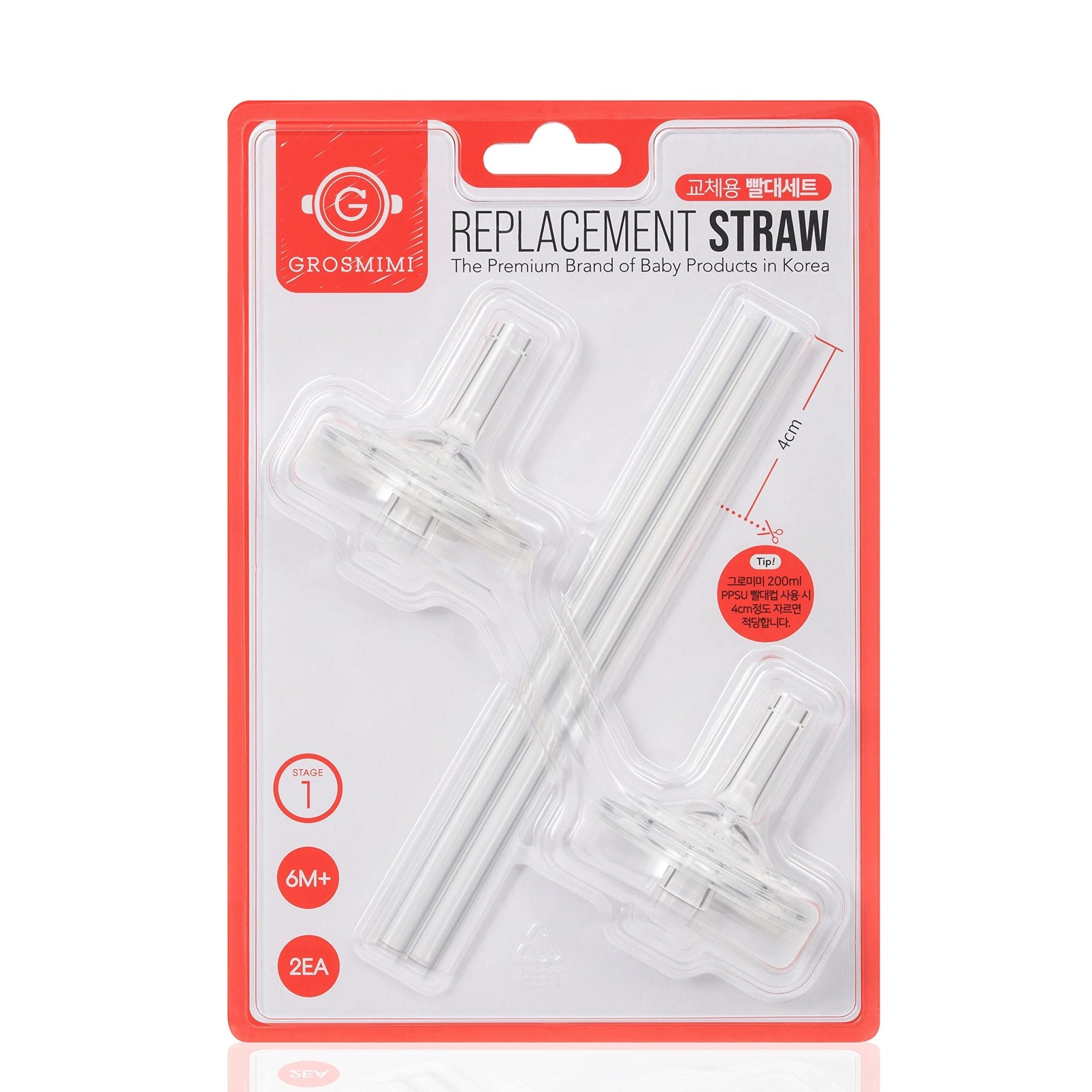 Grosmimi Replacement Straw Kit Stage 1 (6M+) - Zezebaebae