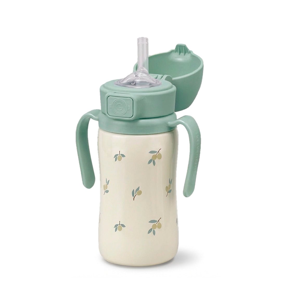 Grosmimi Stainless Steel Straw Cup with Flip Top - 10oz (12 Months+) - Zezebaebae