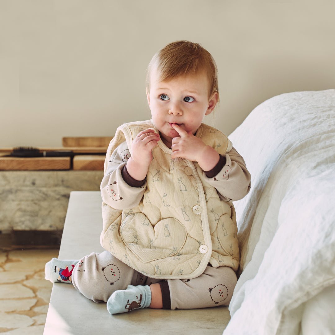 Heart Patterned Rabbit Vest - Zezebaebae