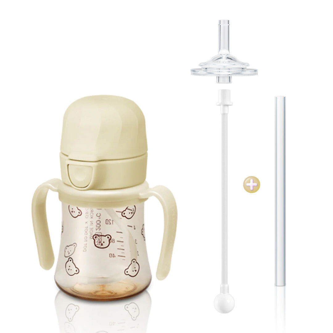 Grosmimi PPSU Straw Cup with Flip Top & Weight - 6oz (200ml)