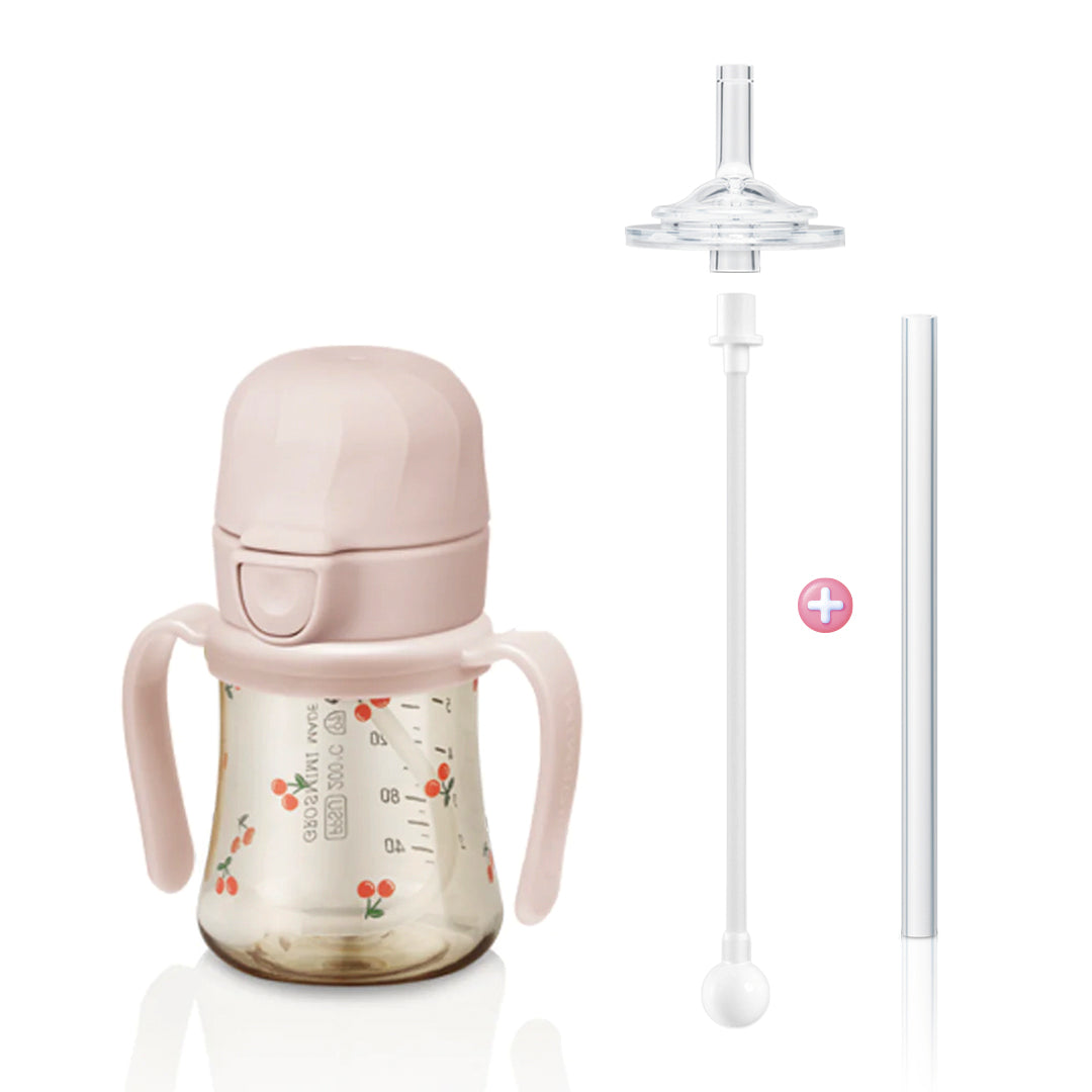 Grosmimi PPSU Straw Cup with Flip Top & Weight - 6oz (200ml)
