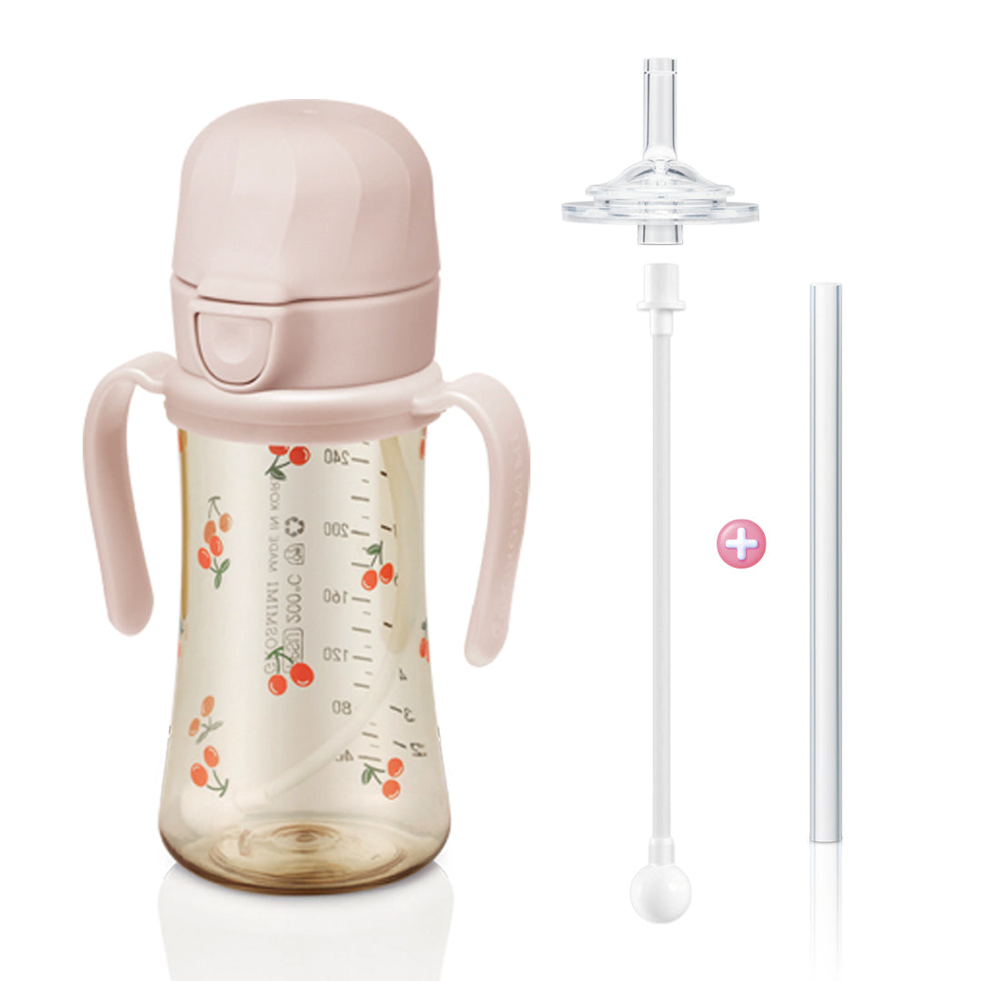 Grosmimi PPSU Straw Cup with Flip Top & Weight - 10oz (300ml)